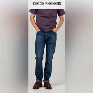 COF NWT Circle of Friends Mens Italian Jeans Indigo Selvedge Authentic A…